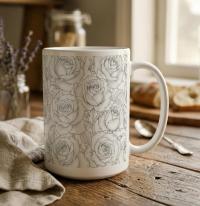 Roses - Floral Cups -  Large and Small Ceramic Mugs