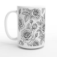Roses - Floral Cups -  Large and Small Ceramic Mugs