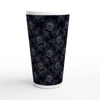Roses - Large Latte Mug - Coffee or Tea Cup, 17oz Ceramic, Extra Tall