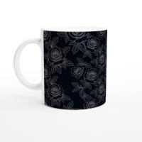 Roses, Dark Floral Mug Set, Large and Small Cups