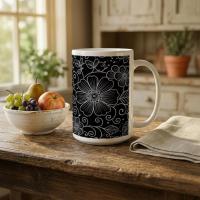 Set of Big Mugs, Floral Cup Set, Large 15 oz Matching Cups