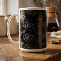 Set of Big Mugs, Floral Cup Set, Large 15 oz Matching Cups