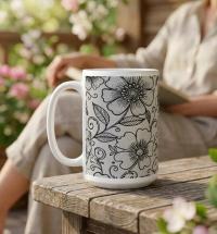 Floral Cups -  Large and Small Ceramic Mugs