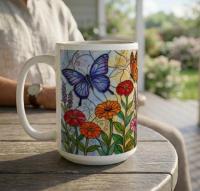 Butterfly Cups, Large and Small Mug Set