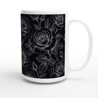 Set of Big Mugs, Floral Cup Set, Large 15 oz Matching Cups