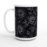 Set of Big Mugs, Floral Cup Set, Large 15 oz Matching Cups
