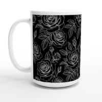 Set of Big Mugs, Floral Cup Set, Large 15 oz Matching Cups