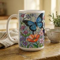Butterfly Cups, Large and Small Mug Set
