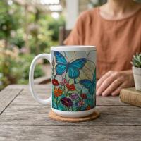 Butterfly Cups, Large and Small Mug Set
