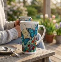 Latte 17oz Ceramic Mug - Coffee or Tea Cup, Extra Tall