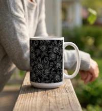 Set of Big Mugs, Floral Cup Set, Large 15 oz Matching Cups