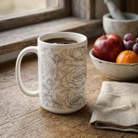 Roses - Floral Cups -  Large and Small Ceramic Mugs