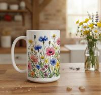 Floral Cups -  Large and Small Ceramic Mugs