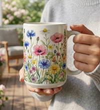 Floral Cups -  Large and Small Ceramic Mugs
