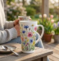 Latte 17oz Ceramic Mug - Coffee or Tea Cup, Extra Tall