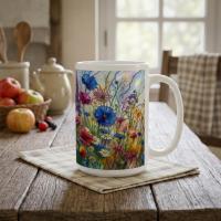 Floral Cup Set - Wildflowers - Large and Small Cups Set