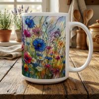 Floral Cup Set - Wildflowers - Large and Small Cups Set