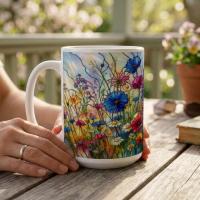 Floral Cup Set - Wildflowers - Large and Small Cups Set