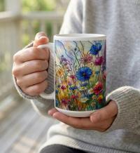 Floral Cup Set - Wildflowers - Large and Small Cups Set