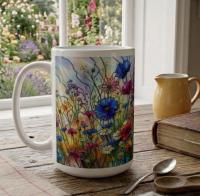 Floral Cup Set - Wildflowers - Large and Small Cups Set