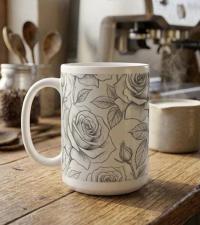 Roses - Floral Cups -  Large and Small Ceramic Mugs
