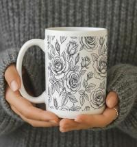 Roses - Floral Cups -  Large and Small Ceramic Mugs