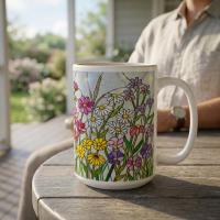 Floral Cups -  Large and Small Ceramic Mugs