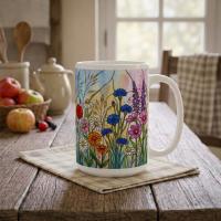 Floral Cups -  Large and Small Ceramic Mugs