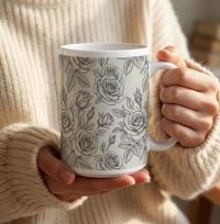 Roses - Floral Cups -  Large and Small Ceramic Mugs