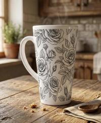 Latte 17oz Ceramic Mug - Coffee or Tea Cup, Extra Tall