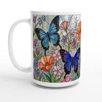 Butterfly Cups Set -  Large and Small Ceramic Mugs