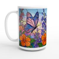 Butterfly Cups Set -  Large and Small Ceramic Mugs
