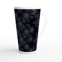 Roses - Large Latte Mug - Coffee or Tea Cup, 17oz Ceramic, Extra Tall
