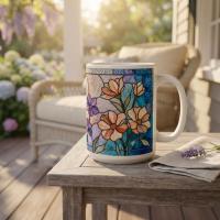Floral Cups -  Large and Small Ceramic Mugs