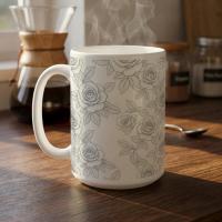 Roses, Floral Mugs, Large and Small Cup Set