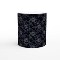 Roses, Dark Floral Mug Set, Large and Small Cups