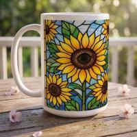 Sunflower Cups Set - Large and Small Mugs