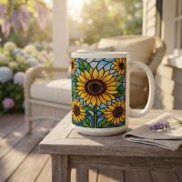 Sunflower Cups Set - Large and Small Mugs