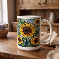 Sunflower Cups Set - Large and Small Mugs