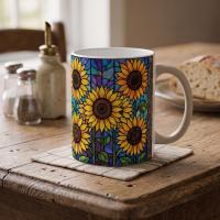Sunflower Cups Set - Large and Small Mugs