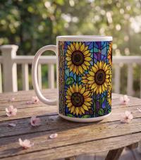 Sunflower Cups Set - Large and Small Mugs