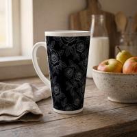 Roses - Large Latte Mug - Coffee or Tea Cup, 17oz Ceramic, Extra Tall