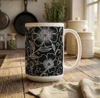 Floral Cups -  Large and Small Ceramic Mugs