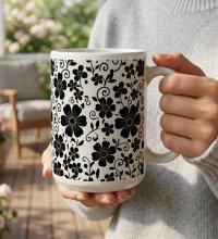 Floral Cups -  Large and Small Ceramic Mugs