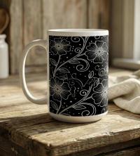 Floral Cups -  Large and Small Ceramic Mugs