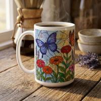 Butterfly Cups, Large and Small Mug Set