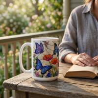 Butterfly Cups, Large and Small Mug Set