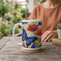 Butterfly Cups, Large and Small Mug Set