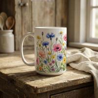 Floral Cups -  Large and Small Ceramic Mugs