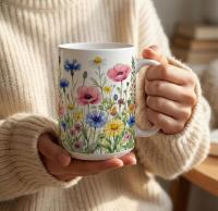 Floral Cups -  Large and Small Ceramic Mugs
